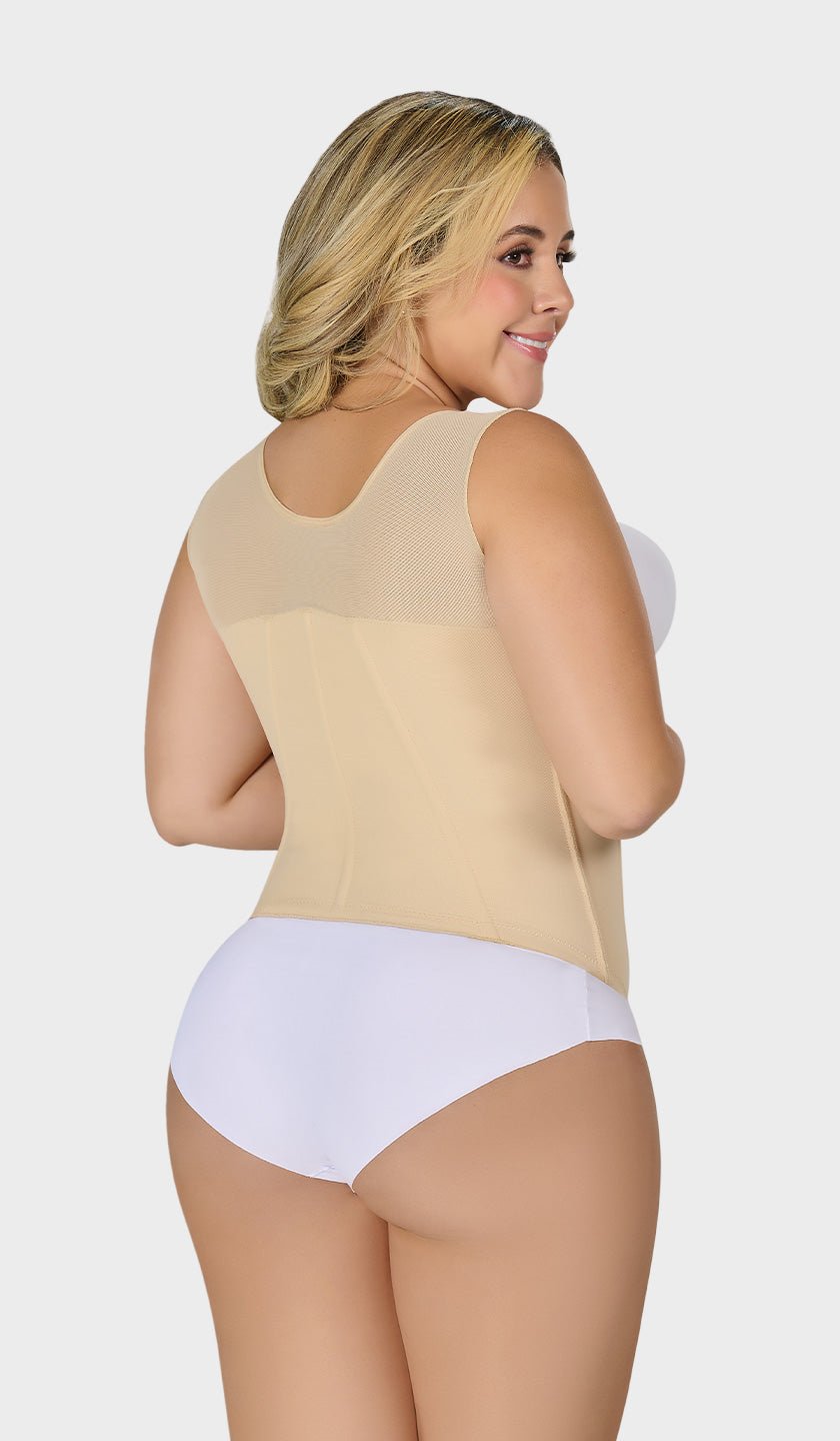 C4055 - WAIST TRAINER , FREE BUST, COVERED BACK AND WIDE STRAPS (7557315068126)