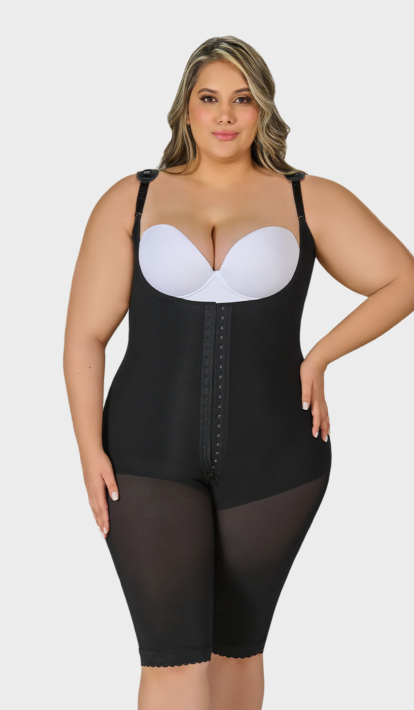 Knee-Length Faja | Back Coverage & Firm Support Black / M