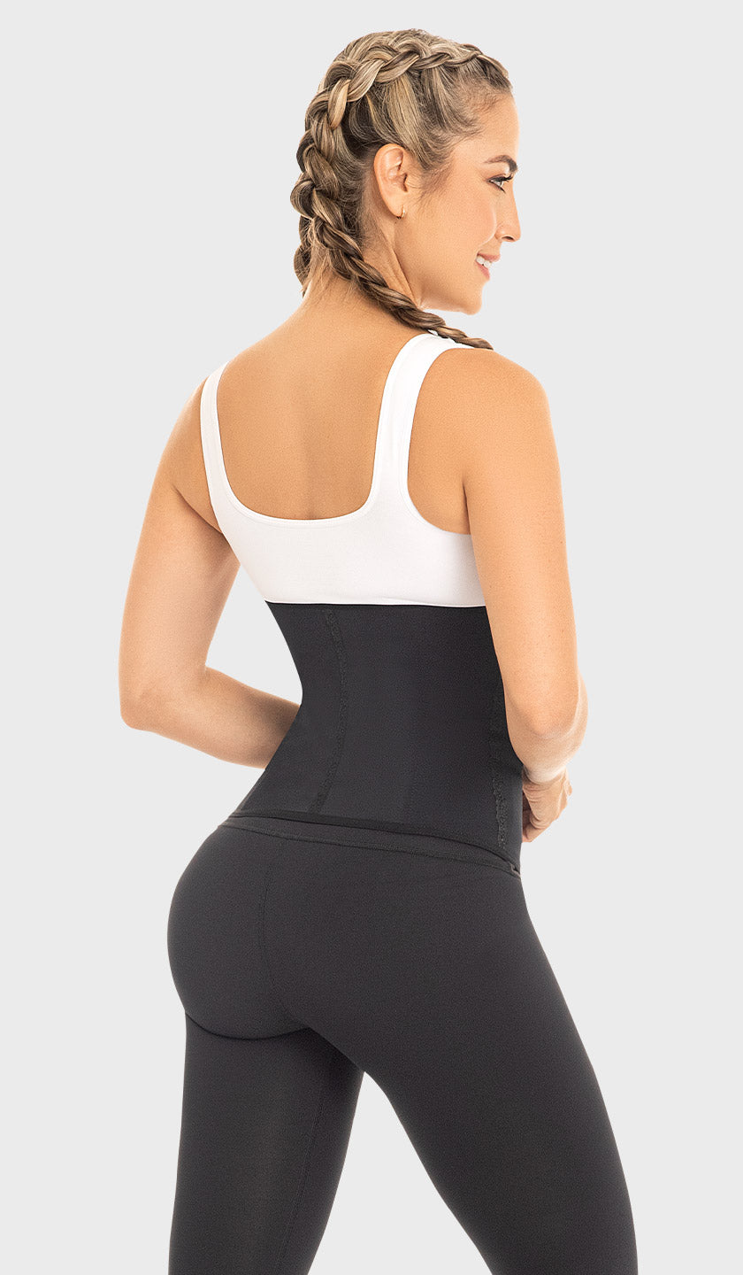 C4055 - WAIST TRAINER , FREE BUST, COVERED BACK AND WIDE STRAPS