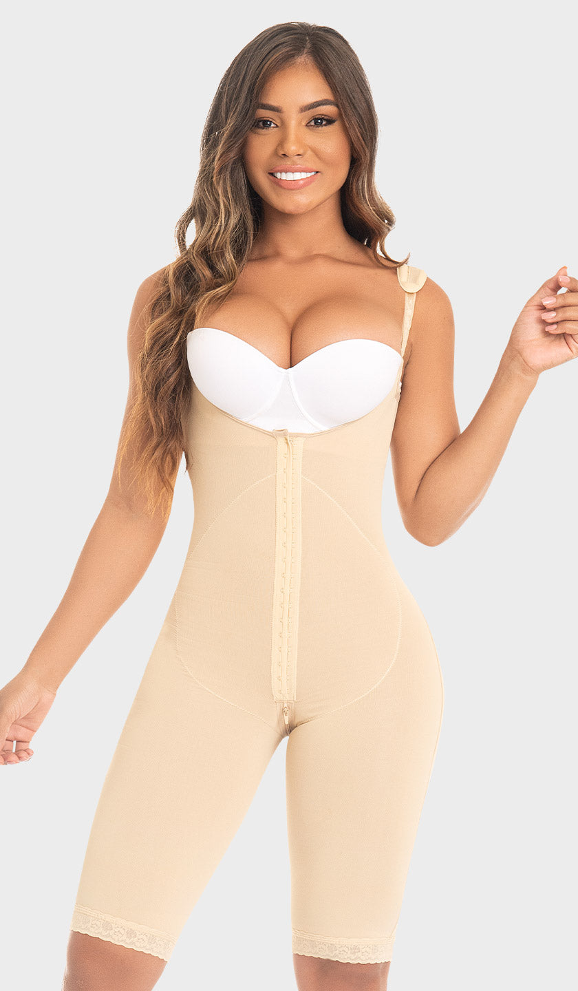 Shapewear & Fajas The Best Faja Fresh and Light Body Shaper for women thong  Half bodysuit natural shape of rear Strapless Seamless Gusset Opening with  Hooks with Silicone Band High-Waisted Fajas Colo 