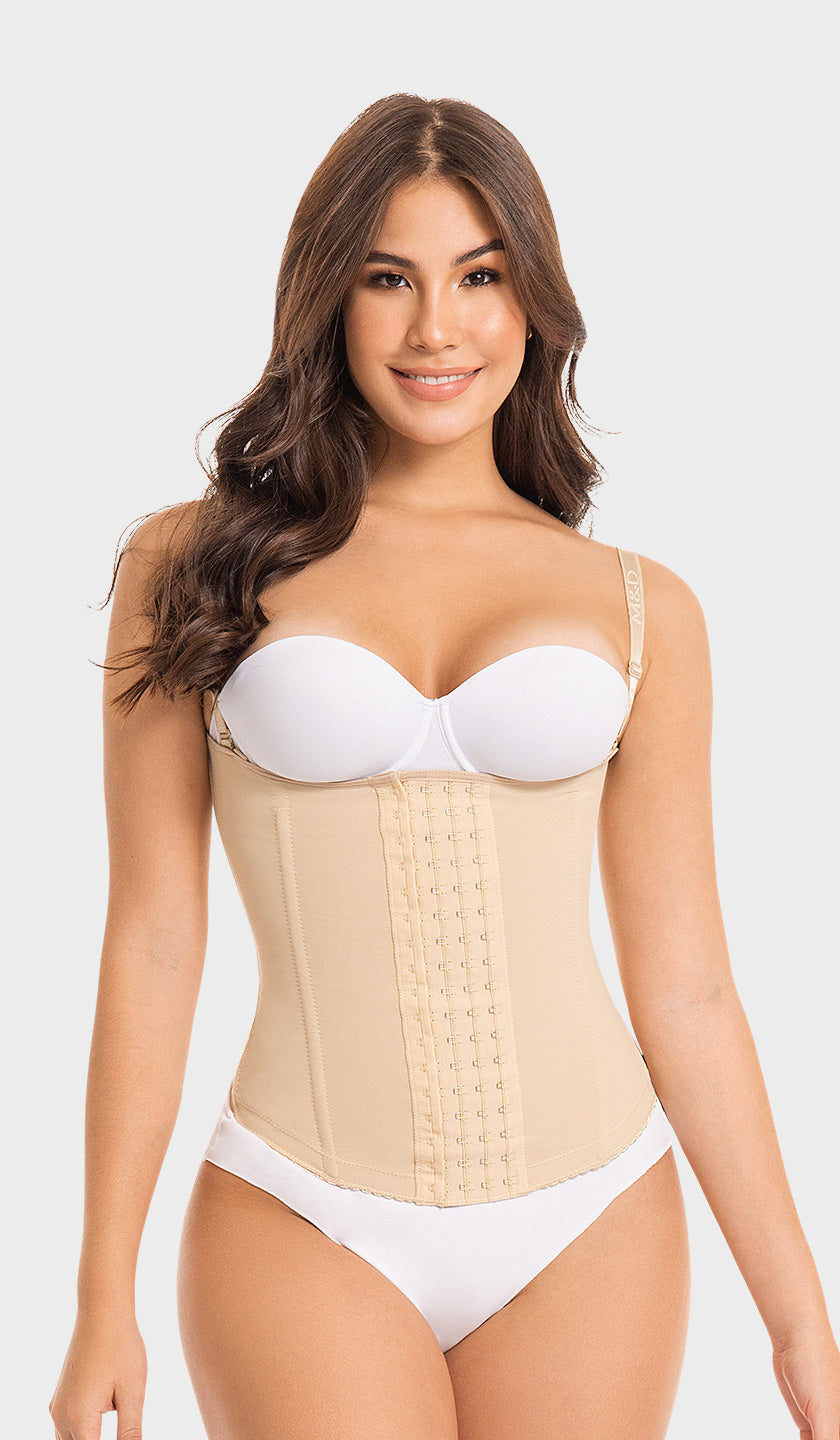 C4053 - WAIST TRAINER , FREE BUST,  COVERED BACK AND  STRAPS (7557322506462)