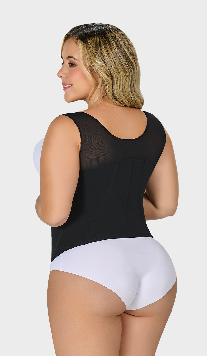 C4055 - WAIST TRAINER , FREE BUST,  COVERED BACK AND WIDE STRAPS (7557315068126)