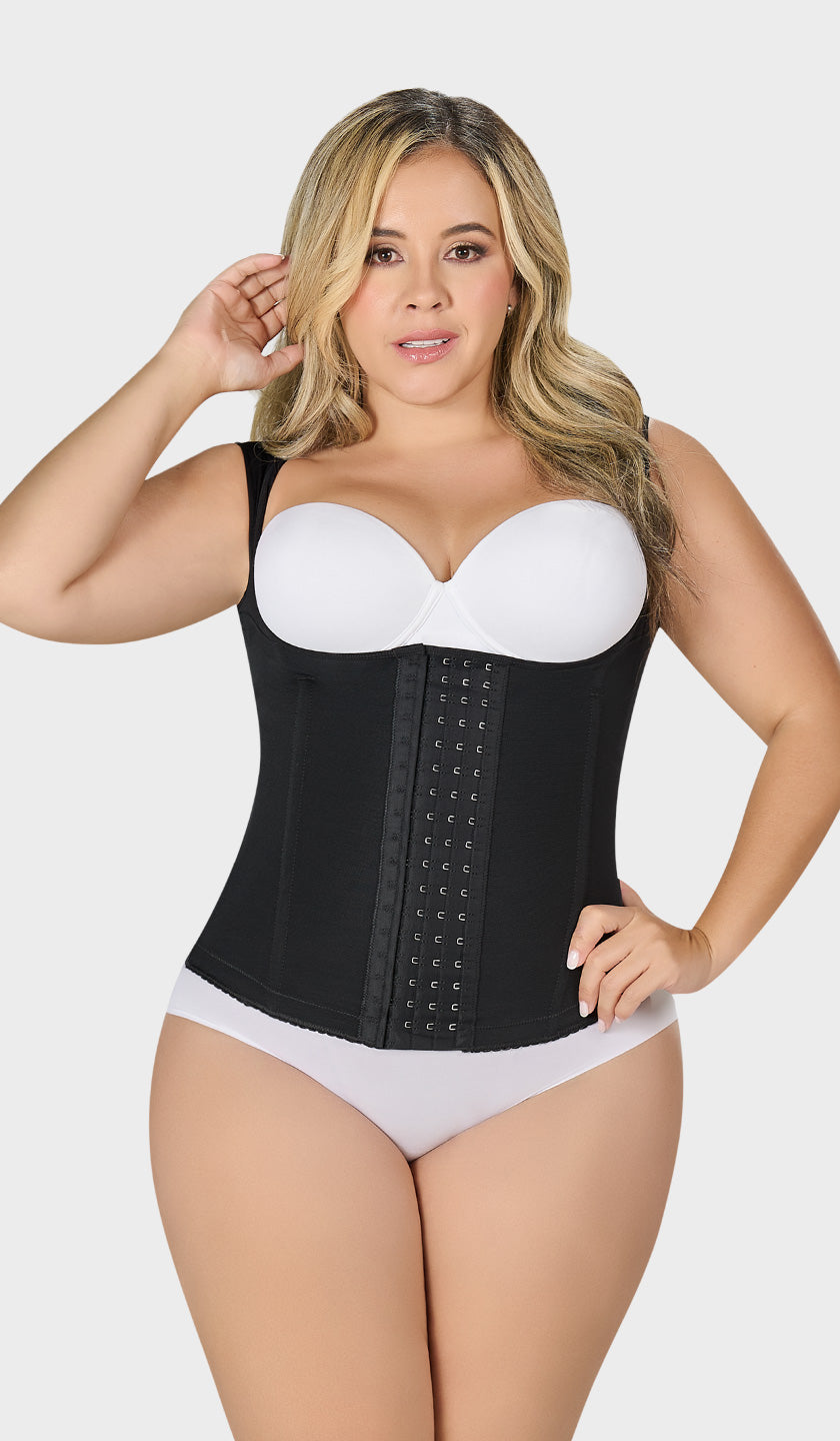 C4055 - WAIST TRAINER , FREE BUST,  COVERED BACK AND WIDE STRAPS (7557315068126)