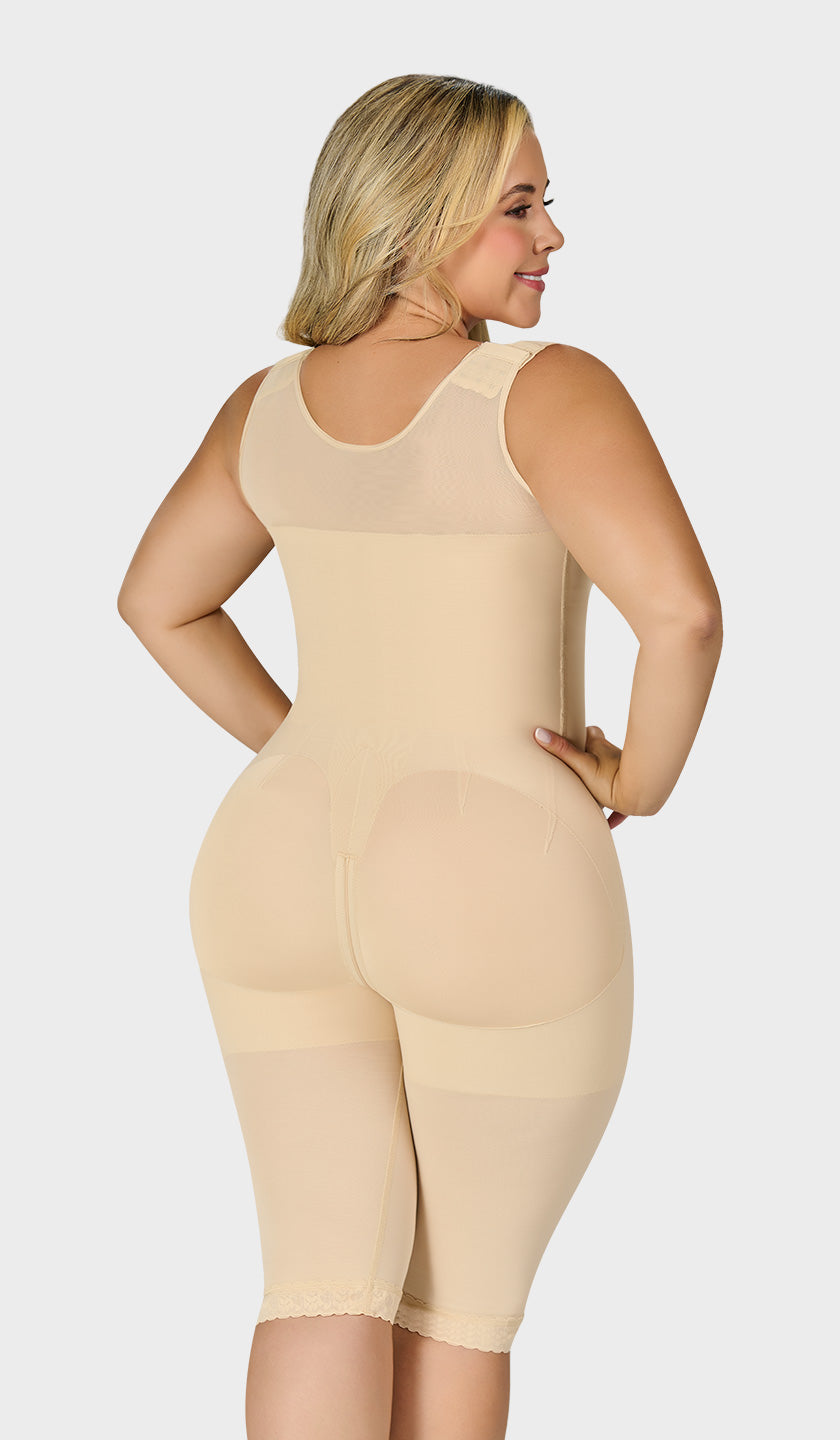 F0075 - KNEE-LENGTH FAJA WITH BACK COVERAGE AND WIDE STRAPS (6757412929712)