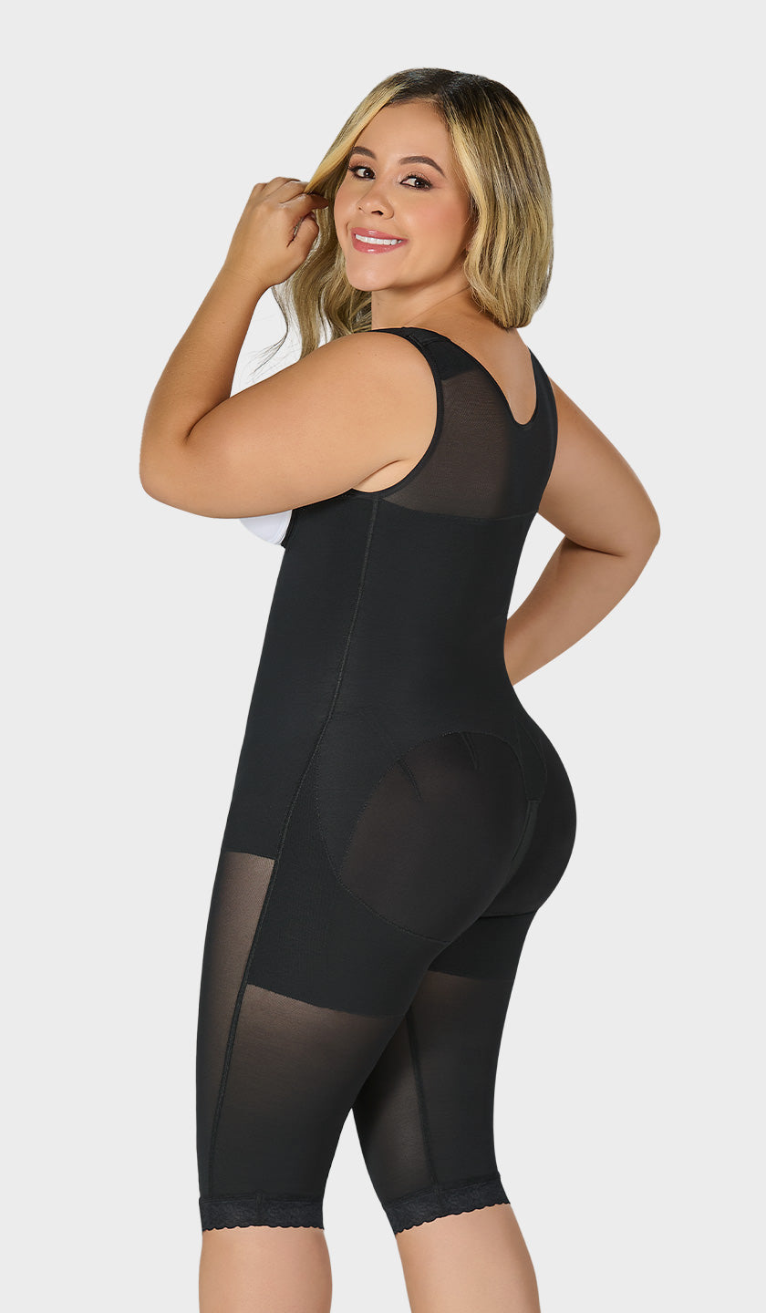 F0075 - KNEE-LENGTH FAJA WITH BACK COVERAGE AND WIDE STRAPS (6757412929712)