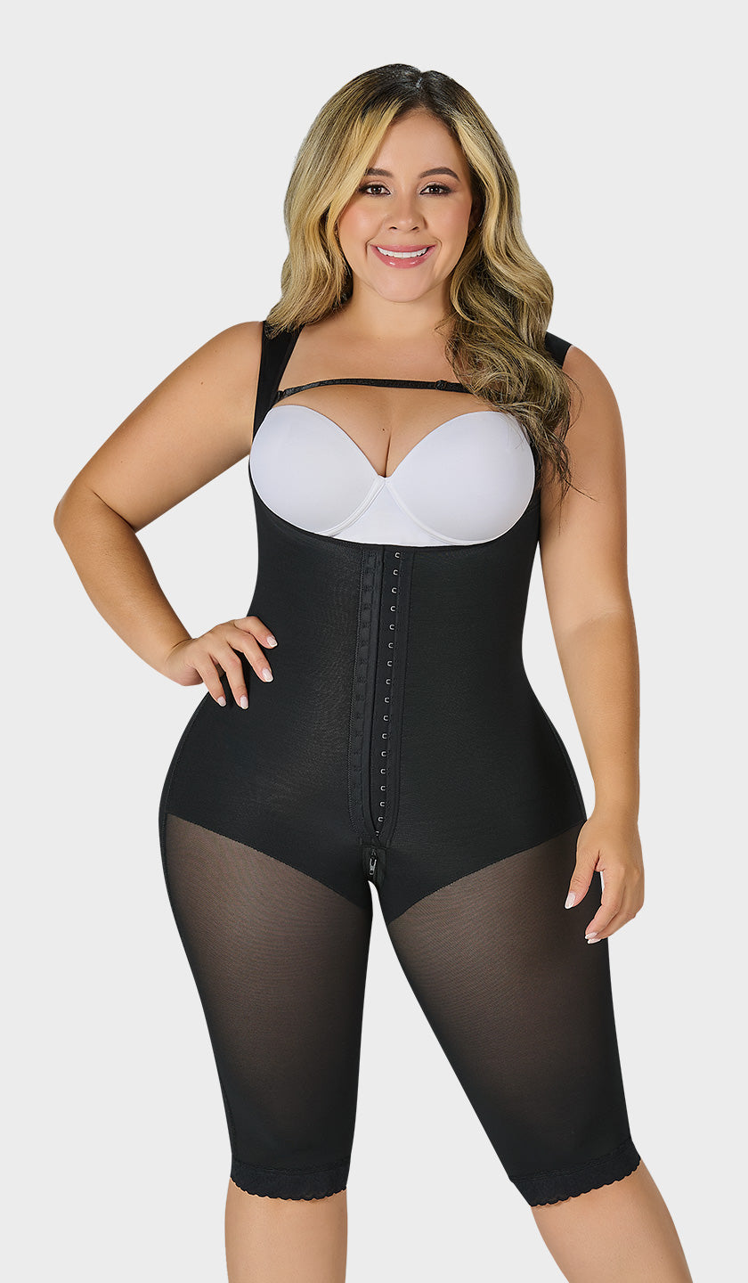 F0075 - KNEE-LENGTH FAJA WITH BACK COVERAGE AND WIDE STRAPS (6757412929712)