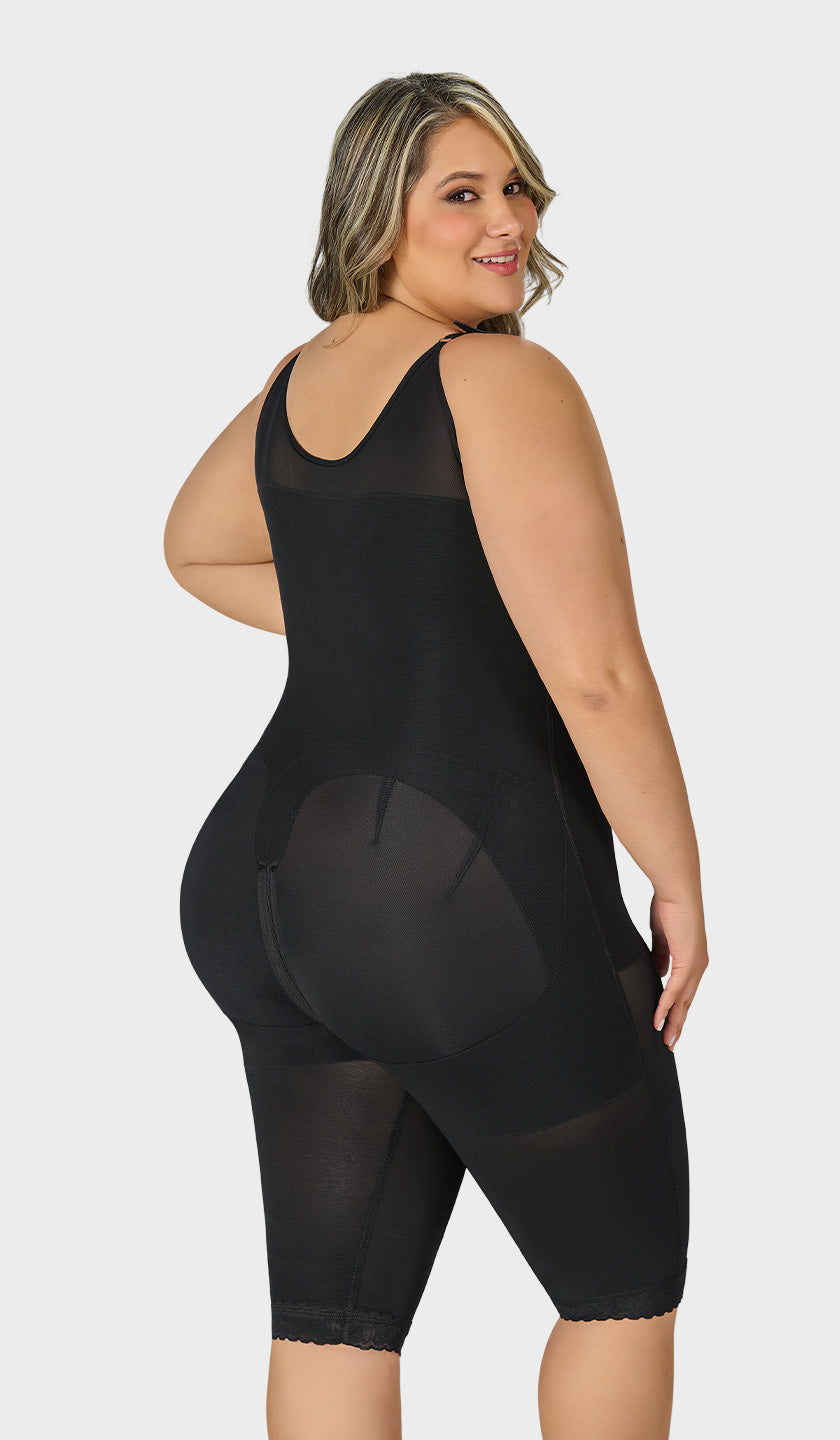 F0078 - KNEE-LENGTH FAJA WITH BACK COVERAGE AND ADJUSTABLE STRAPS (6757413093552)