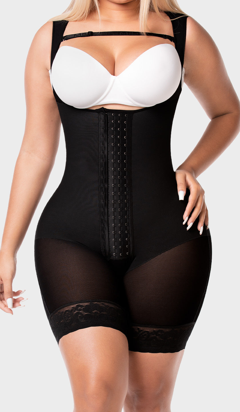 Hourglass BBL Girdle with Mid Legs and Hooks –