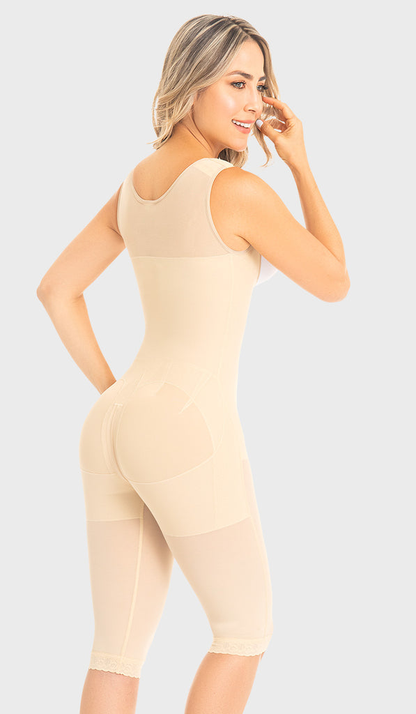 F0075 - KNEE-LENGTH FAJA WITH BACK COVERAGE AND WIDE STRAPS (6757412929712)