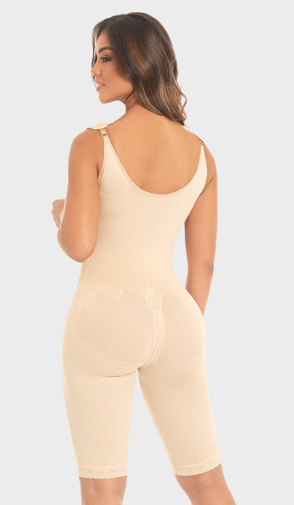 F0478 - KNEE-LENGTH FAJA WITH BACK COVERAGE AND ADJUSTABLE STRAPS (6757413322928)